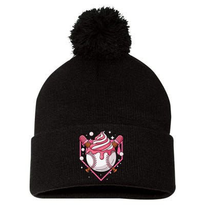 Ice Cream Drip Baseball Stuff Stuff Baseball Pom Pom 12in Knit Beanie