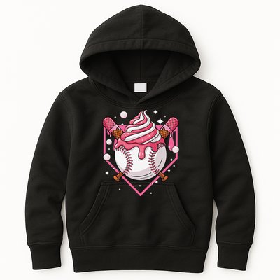 Ice Cream Drip Baseball Stuff Stuff Baseball Kids Hoodie