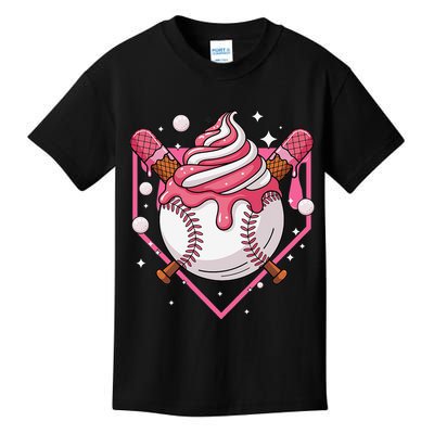 Ice Cream Drip Baseball Stuff Stuff Baseball Kids T-Shirt