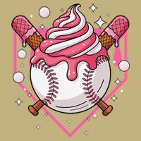 Ice Cream Drip Baseball Stuff Stuff Baseball Cooling Performance Crew T-Shirt