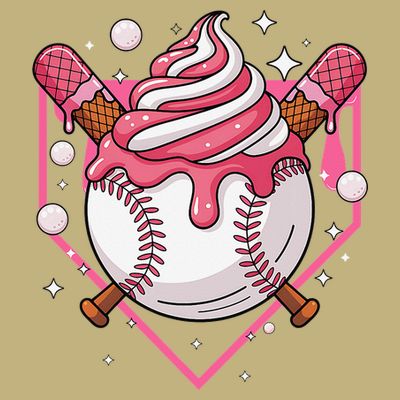 Ice Cream Drip Baseball Stuff Stuff Baseball T-Shirt