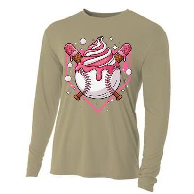 Ice Cream Drip Baseball Stuff Stuff Baseball Cooling Performance Long Sleeve Crew