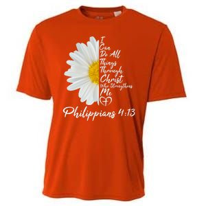 I Can Do All Things Through Christ Who Strengthens Me Philippian 4 13 Flower Cooling Performance Crew T-Shirt