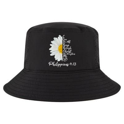 I Can Do All Things Through Christ Who Strengthens Me Philippian 4 13 Flower Cool Comfort Performance Bucket Hat