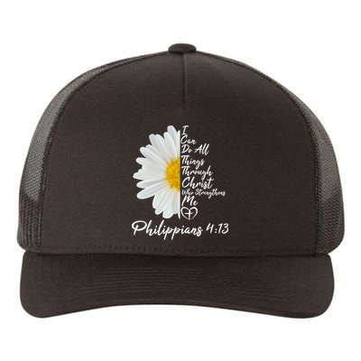 I Can Do All Things Through Christ Who Strengthens Me Philippian 4 13 Flower Yupoong Adult 5-Panel Trucker Hat
