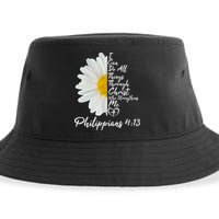 I Can Do All Things Through Christ Who Strengthens Me Philippian 4 13 Flower Sustainable Bucket Hat