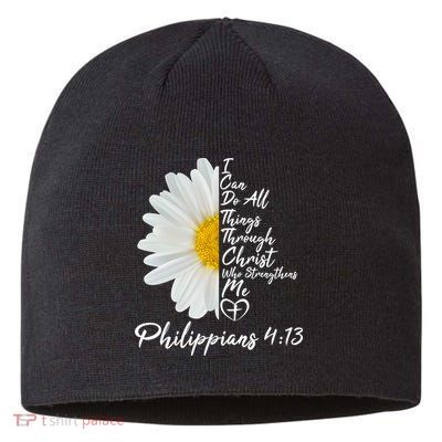 I Can Do All Things Through Christ Who Strengthens Me Philippian 4 13 Flower Sustainable Beanie