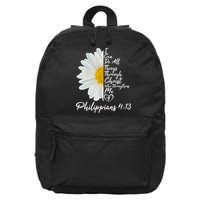 I Can Do All Things Through Christ Who Strengthens Me Philippian 4 13 Flower 16 in Basic Backpack