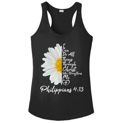 I Can Do All Things Through Christ Who Strengthens Me Philippian 4 13 Flower Ladies PosiCharge Competitor Racerback Tank