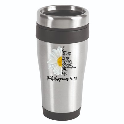 I Can Do All Things Through Christ Who Strengthens Me Philippian 4 13 Flower 16oz Travel Tumbler