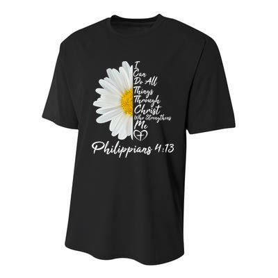 I Can Do All Things Through Christ Who Strengthens Me Philippian 4 13 Flower Youth Performance Sprint T-Shirt