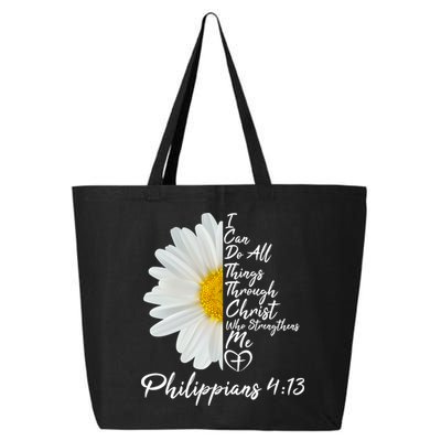 I Can Do All Things Through Christ Who Strengthens Me Philippian 4 13 Flower 25L Jumbo Tote