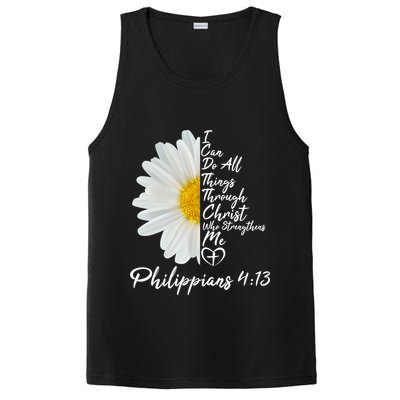 I Can Do All Things Through Christ Who Strengthens Me Philippian 4 13 Flower PosiCharge Competitor Tank