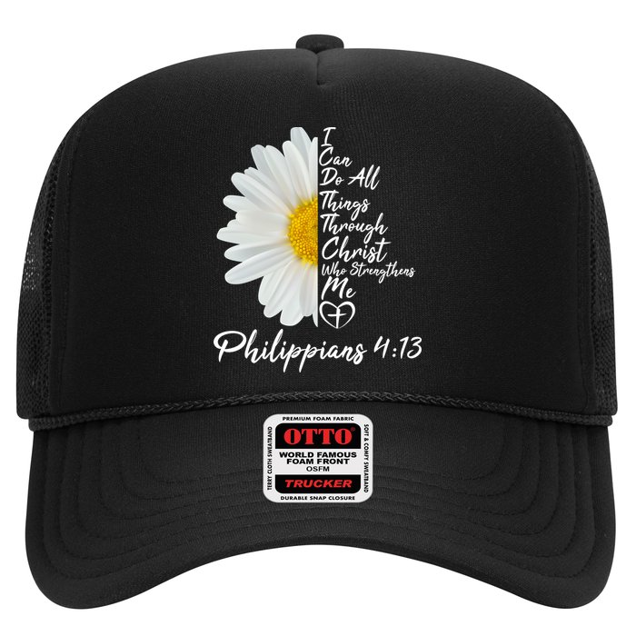 I Can Do All Things Through Christ Who Strengthens Me Philippian 4 13 Flower Trucker Hat
