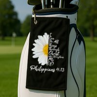 I Can Do All Things Through Christ Who Strengthens Me Philippian 4 13 Flower Golf Towel