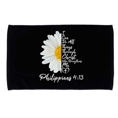 I Can Do All Things Through Christ Who Strengthens Me Philippian 4 13 Flower Microfiber Hand Towel
