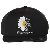 I Can Do All Things Through Christ Who Strengthens Me Philippian 4 13 Flower Wool Snapback Cap