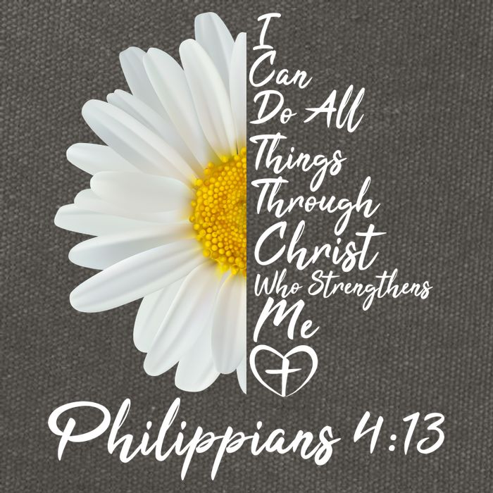 I Can Do All Things Through Christ Who Strengthens Me Philippian 4 13 Flower Cotton Canvas Backpack