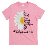 I Can Do All Things Through Christ Who Strengthens Me Philippian 4 13 Flower T-Shirt