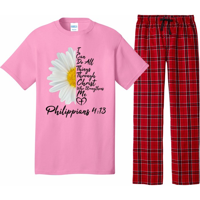 I Can Do All Things Through Christ Who Strengthens Me Philippian 4 13 Flower Pajama Set