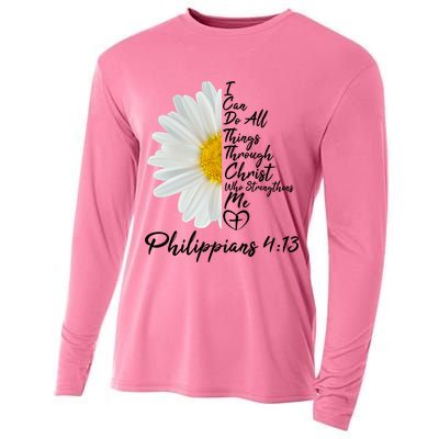 I Can Do All Things Through Christ Who Strengthens Me Philippian 4 13 Flower Cooling Performance Long Sleeve Crew
