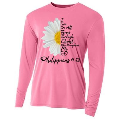 I Can Do All Things Through Christ Who Strengthens Me Philippian 4 13 Flower Cooling Performance Long Sleeve Crew