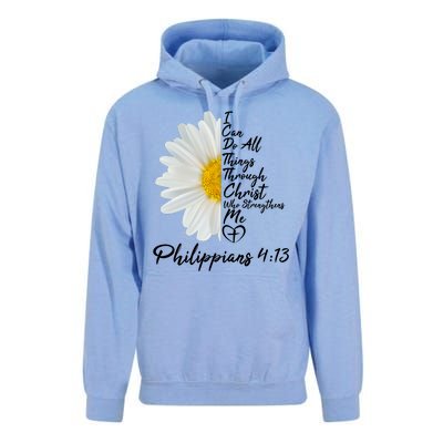 I Can Do All Things Through Christ Who Strengthens Me Philippian 4 13 Flower Unisex Surf Hoodie