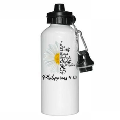 I Can Do All Things Through Christ Who Strengthens Me Philippian 4 13 Flower Aluminum Water Bottle