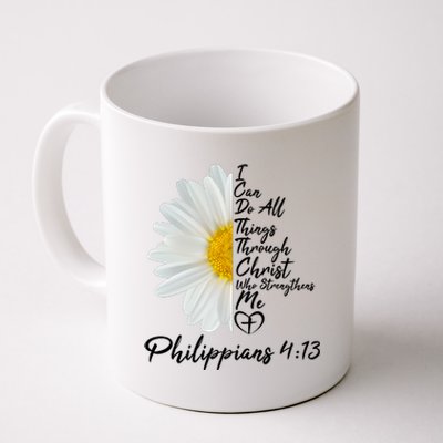 I Can Do All Things Through Christ Who Strengthens Me Philippian 4 13 Flower Coffee Mug