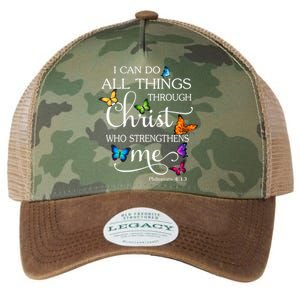 I Can Do All Things Through Christ Butterfly Art Religious Funny Gift Legacy Tie Dye Trucker Hat