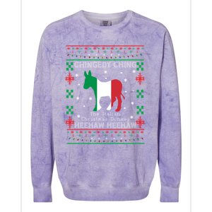 Italian Christmas Donkey Italy Ugly Christmas Xmas Gift Colorblast Crewneck Sweatshirt