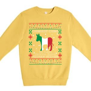 Italian Christmas Donkey Italy Ugly Christmas Xmas Gift Premium Crewneck Sweatshirt