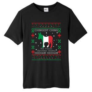 Italian Christmas Donkey Italy Ugly Christmas Xmas Gift Tall Fusion ChromaSoft Performance T-Shirt