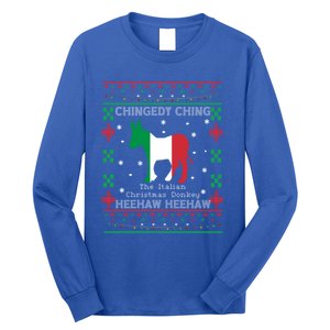 Italian Christmas Donkey Italy Ugly Christmas Xmas Gift Long Sleeve Shirt