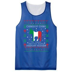 Italian Christmas Donkey Italy Ugly Christmas Xmas Gift Mesh Reversible Basketball Jersey Tank