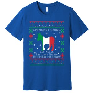 Italian Christmas Donkey Italy Ugly Christmas Xmas Gift Premium T-Shirt