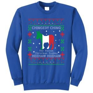 Italian Christmas Donkey Italy Ugly Christmas Xmas Gift Tall Sweatshirt