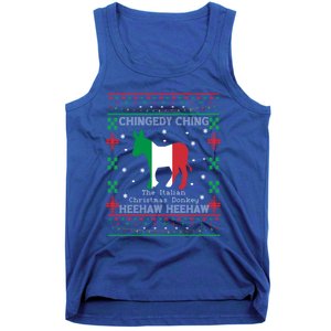 Italian Christmas Donkey Italy Ugly Christmas Xmas Gift Tank Top