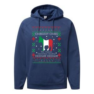 Italian Christmas Donkey Italy Ugly Christmas Xmas Gift Performance Fleece Hoodie