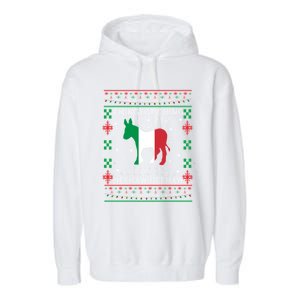 Italian Christmas Donkey Italy Ugly Christmas Xmas Gift Garment-Dyed Fleece Hoodie