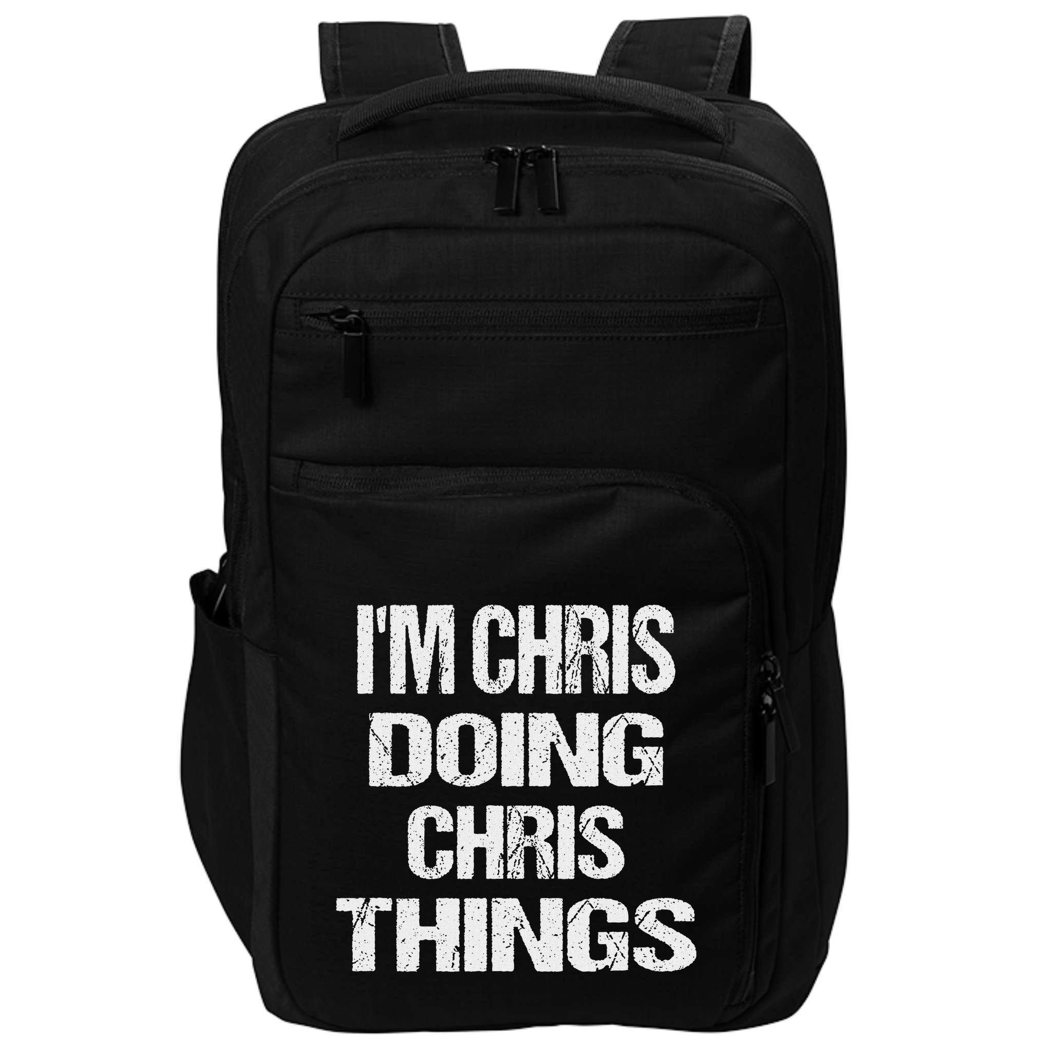 IM Chris Doing Chris Things Personalized First Name Gift Impact Tech Backpack