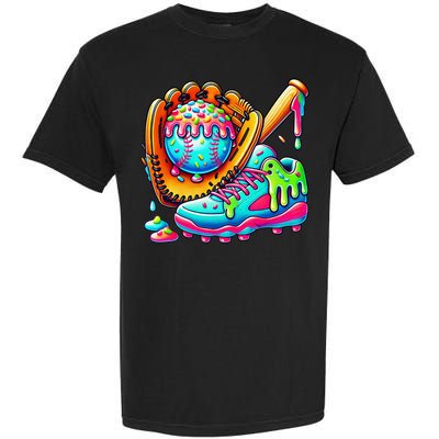 Ice Cream Drip Baseball Stuff Baseball Drip For Graphic Garment-Dyed Heavyweight T-Shirt
