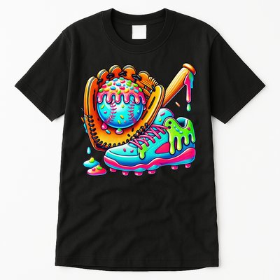 Ice Cream Drip Baseball Stuff Baseball Drip For Graphic Tall T-Shirt