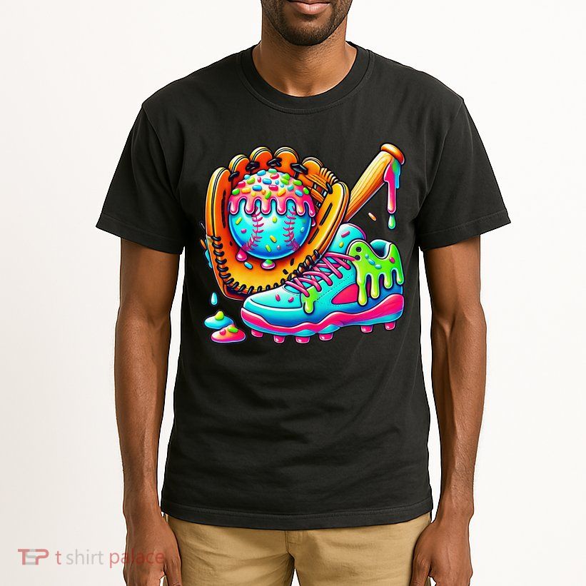 Ice Cream Drip Baseball Stuff Baseball Drip For Graphic Tall T-Shirt