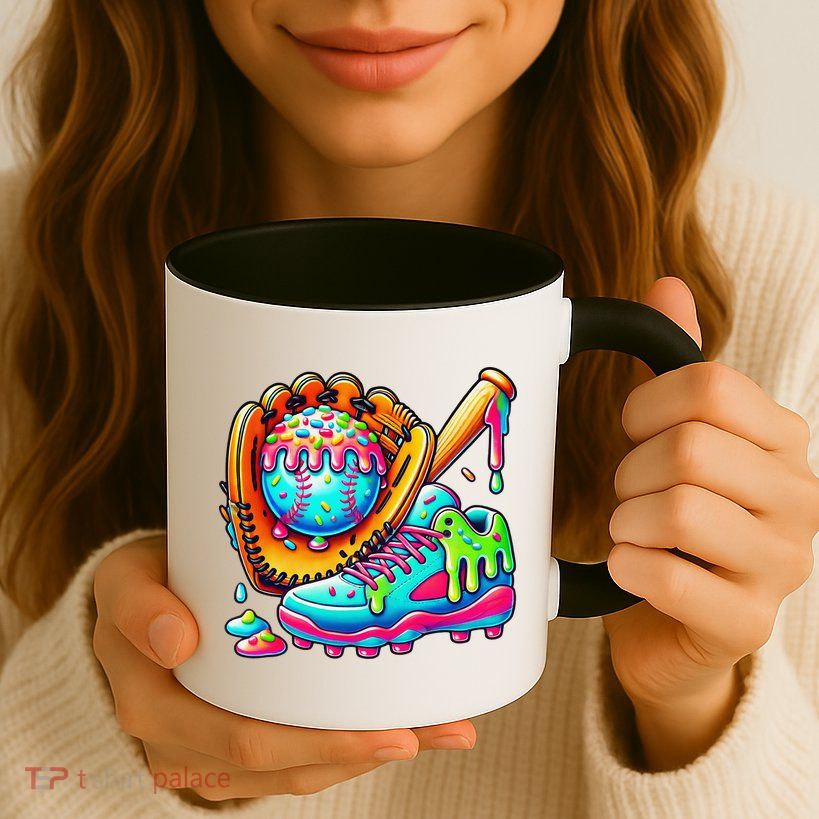 Ice Cream Drip Baseball Stuff Baseball Drip For Graphic Mug