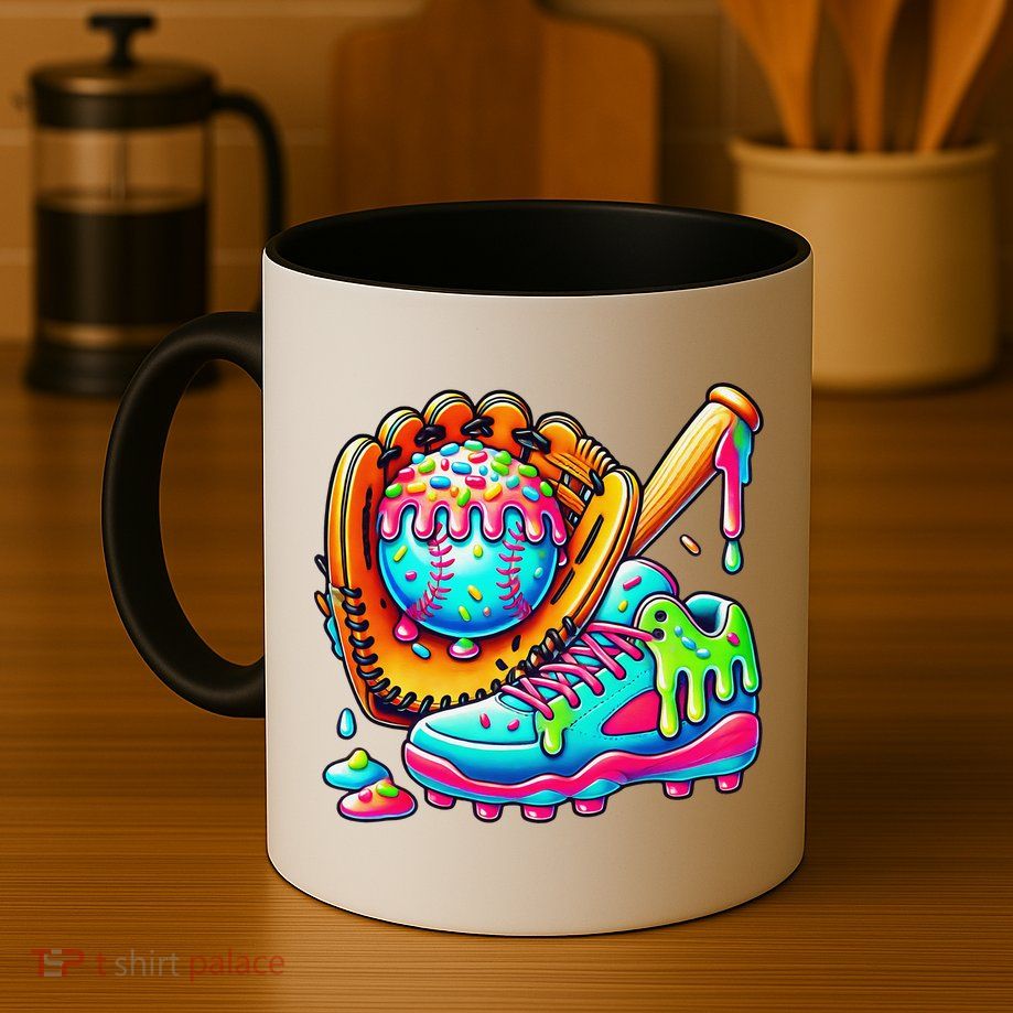 Ice Cream Drip Baseball Stuff Baseball Drip For Graphic Mug