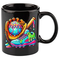 Ice Cream Drip Baseball Stuff Baseball Drip For Graphic 11oz C Handle Ceramic Mug