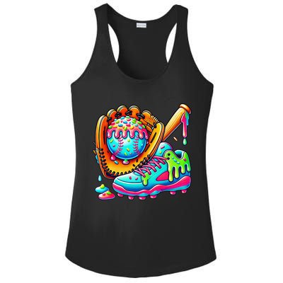 Ice Cream Drip Baseball Stuff Baseball Drip For Graphic Ladies PosiCharge Competitor Racerback Tank