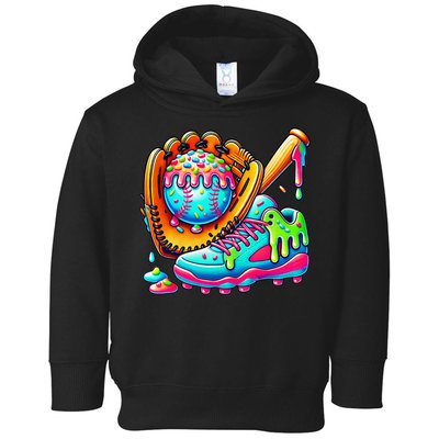 Ice Cream Drip Baseball Stuff Baseball Drip For Graphic Toddler Hoodie