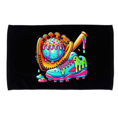 Ice Cream Drip Baseball Stuff Baseball Drip For Graphic Microfiber Hand Towel